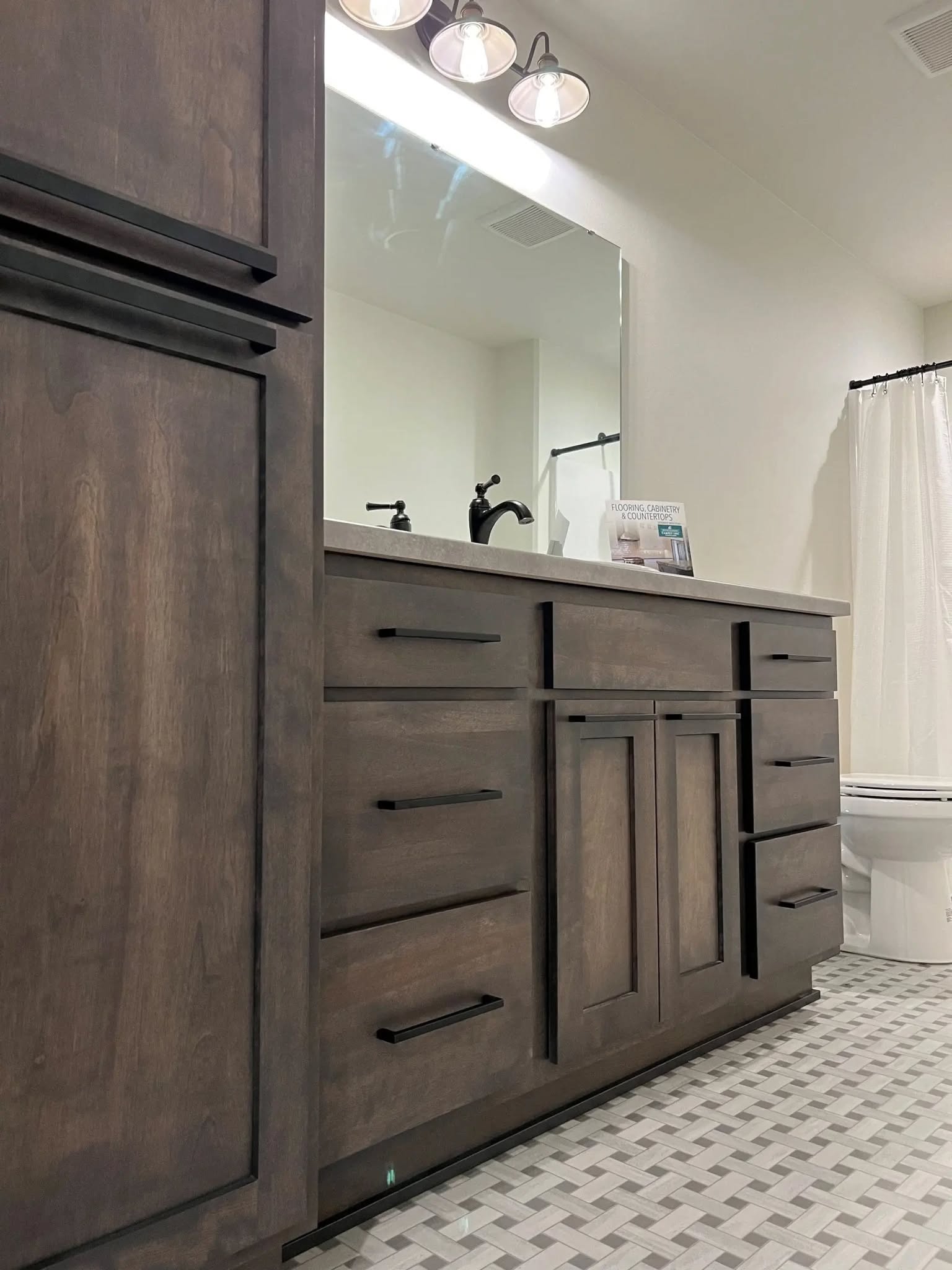 Walnut bathroom vanity